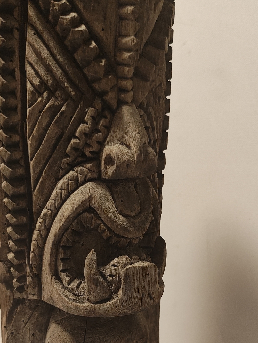 "tiki with two bottom fangs warrior"traditional Hawai God of War Ku by Kemo 1970 - Picture 6 of 12